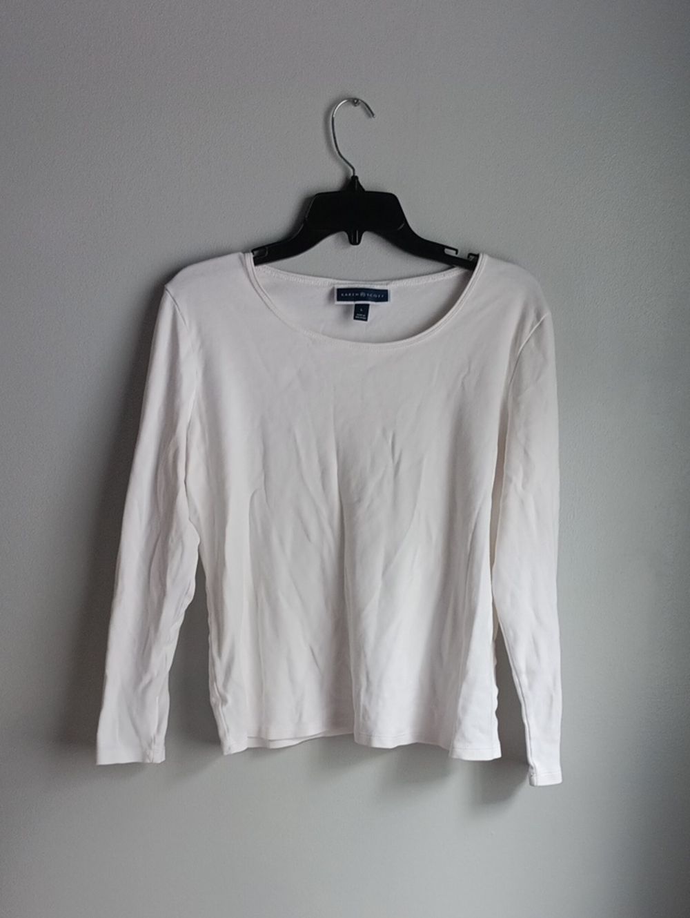 White Long-Sleeve Cotton Tee Shirt
